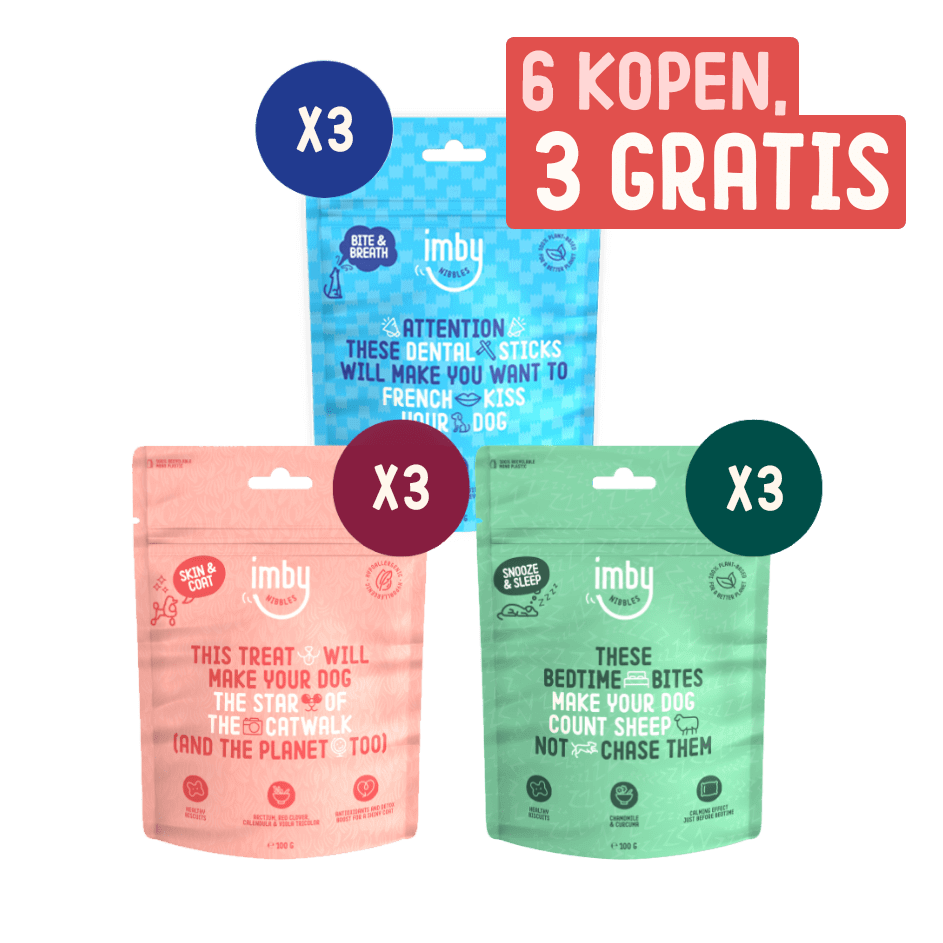 Imby snacks: 6 kopen, 3 gratis
